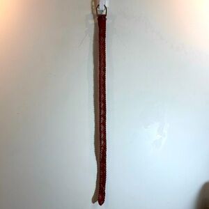 CABI Sz S-M Belt Leather Braided 40 x 1.5” Length Buckle 2.5 x 2”